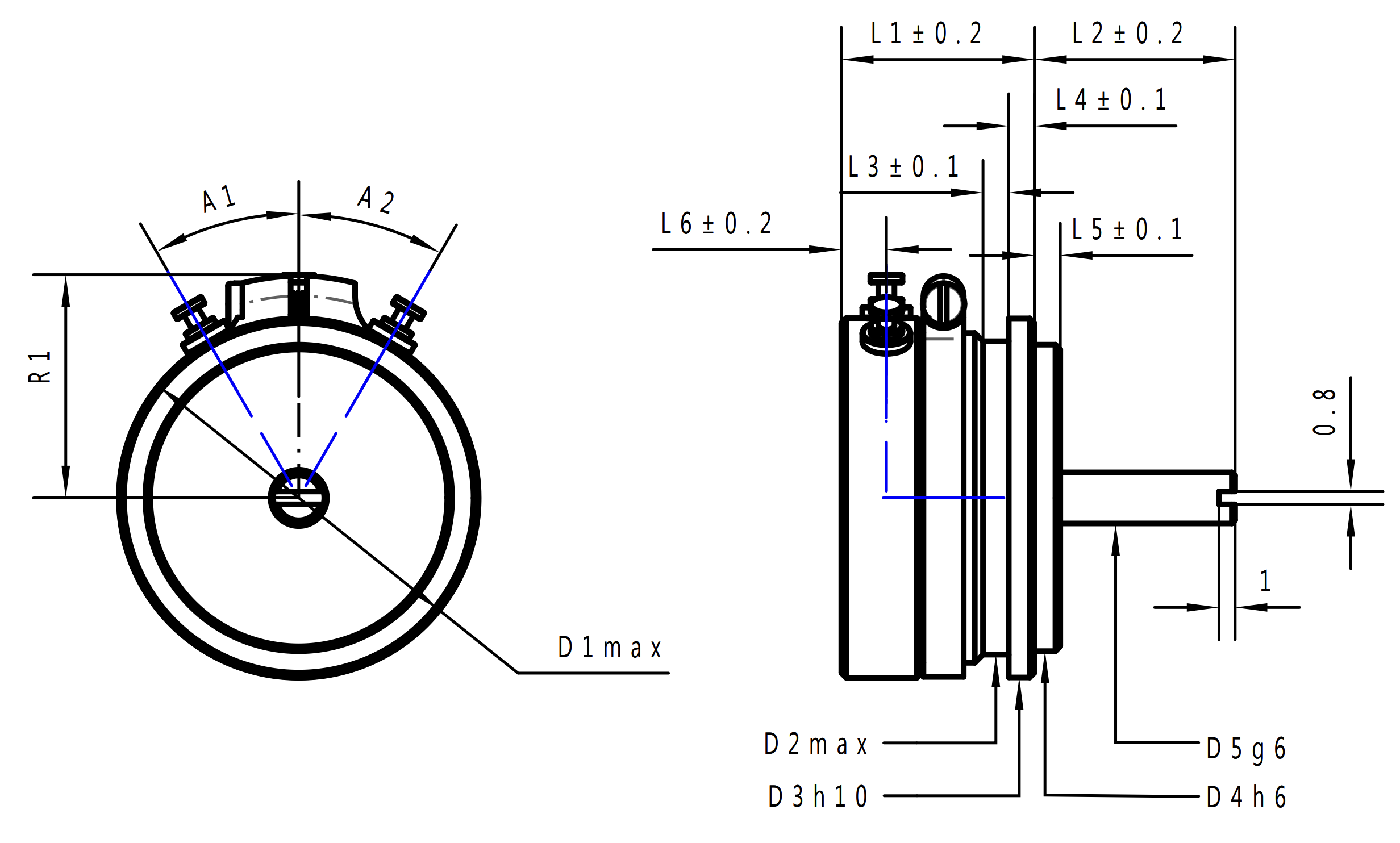 FTC01 Potentiomètre à piste plastique Montage servo